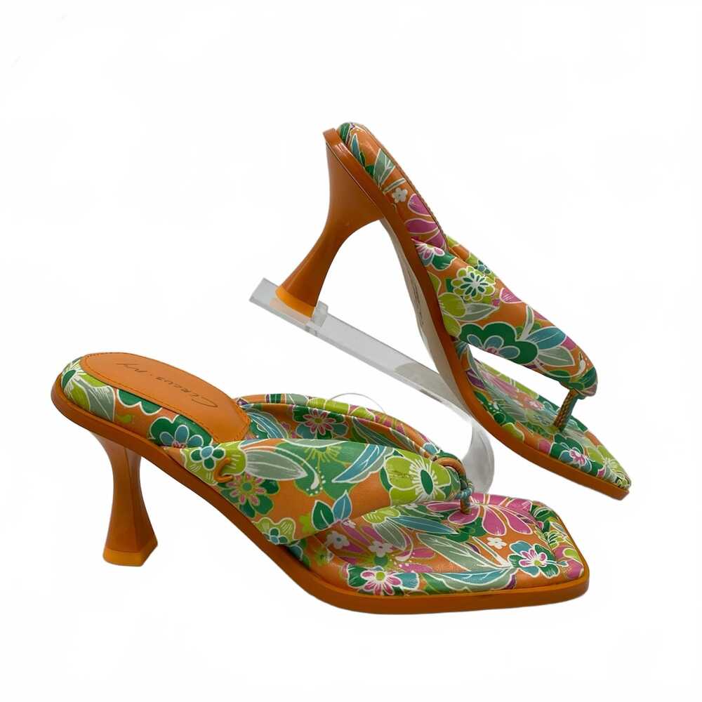 Circus by Sam Edelman Orange Green Floral Heeled Sandals | Size 7